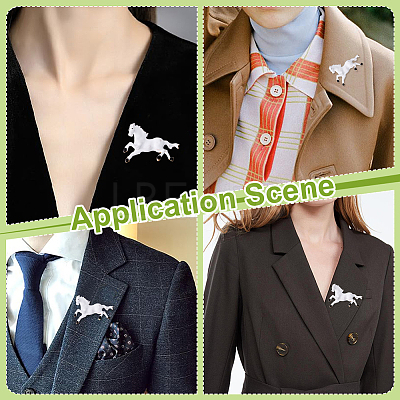 Horse Enamel Pins JEWB-WH0051-062G-1