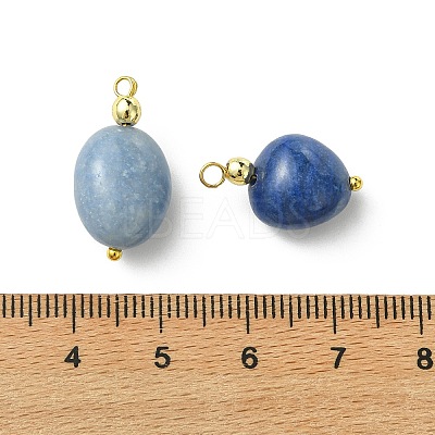 Natural Blue Aventurine(Dyed & Heated) Pendants PALLOY-JF05381-1
