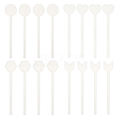24Pcs 4 Style Transparent Acrylic Stirring Rods AJEW-FG0003-16-1