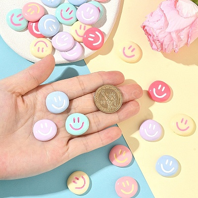 30Pcs 6 Colors Opaque Resin Cabochons RESI-YW0005-44-1