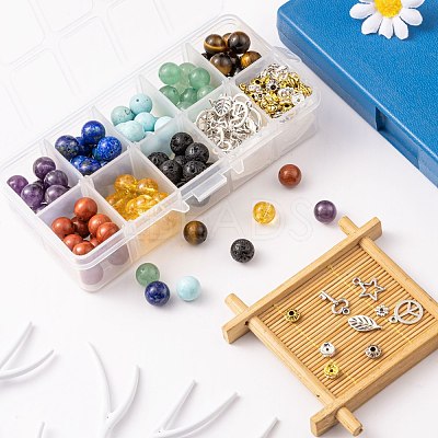 192Pcs 8 Styles 10mm Gemstone Beads Chakra Yoga Healing Stone Kits G-LS0001-02C-1