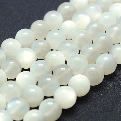 Natural White Moonstone Beads Strands G-P342-02A-12mm-A-1