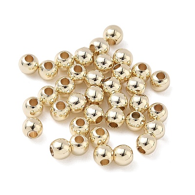 Rack Plating Brass Round Beads X-KK-A235-01G-03-1
