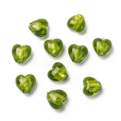 Handmade Silver Foil Glass Beads LS-X-FOIL-R050-12x8mm-7-1