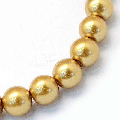Baking Paint Pearlized Glass Pearl Round Bead Strands HY-Q003-6mm-08-1