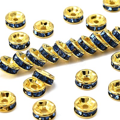 Brass Grade A Rhinestone Spacer Beads RSB036NF-14G-1