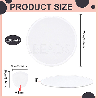 120Pcs Sublimation Blank Polyester Folding Fan AJEW-BC0010-86B-1