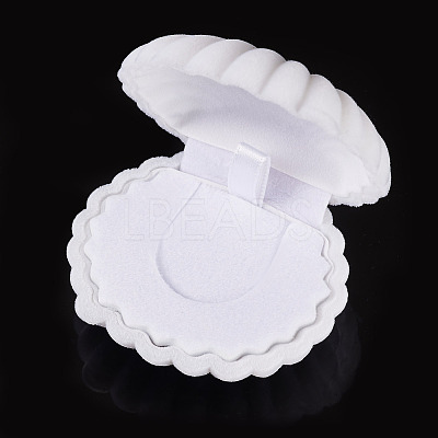 Shell Shaped Velvet Jewelry Storage Boxes VBOX-TADJ0001-02B-1