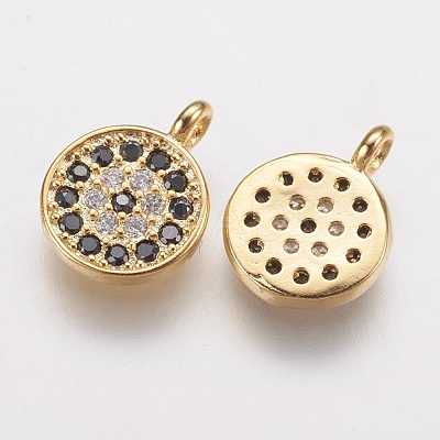 Brass Micro Pave Cubic Zirconia Charms ZIRC-G133-03G-1