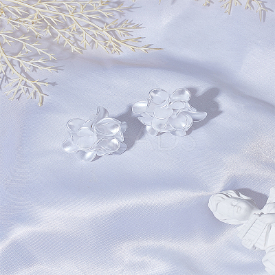 1Pair Flower Acrylic Stud Earrings EJEW-LP0008-005A-1