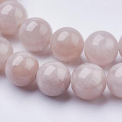 Natural Yellow Jade Beads Strands G-G598-8mm-YXS-06-1