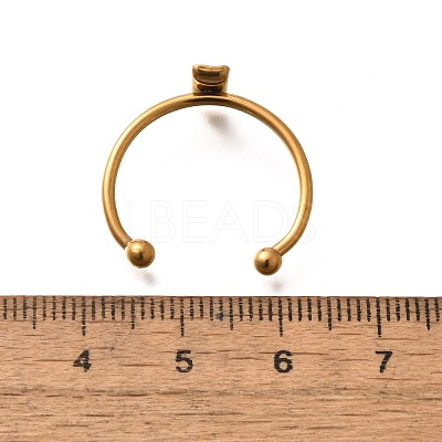 304 Stainless Steel Open Cuff Ring Components STAS-M057-01A-G-1