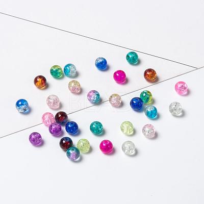 18 Colors Spray Painted Crackle Glass Beads CCG-JP0001-02B-1