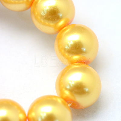 Baking Paint Pearlized Glass Pearl Round Bead Strands HY-Q003-10mm-56-1