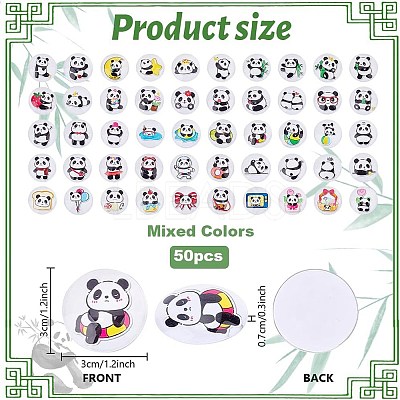 1Set Glass Cabochons GGLA-PH0001-65H-1