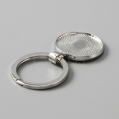 Alloy Keychain Cabochon Settings X-FIND-WH0117-24P-1