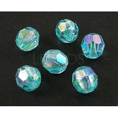 Eco-Friendly Transparent Acrylic Beads TACR-PL642-8mm-25-1