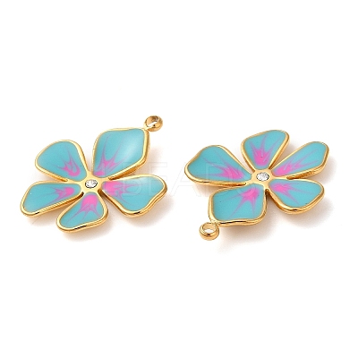 304 Stainless Steel Enamel Pendants STAS-K256-10G-02-1