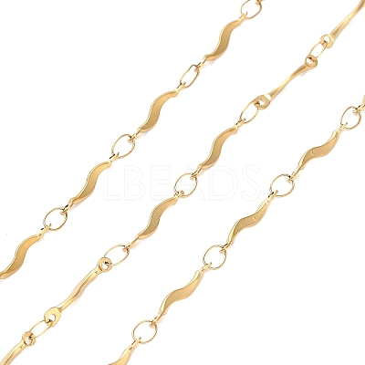 304 Stainless Steel Wavy Bar Link Chains CHS-H116-01D-G-1