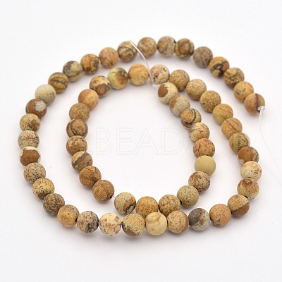 Natural Picture Jasper Beads Strands X-G-D659-8mm-1