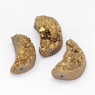 Electroplated Natural Druzy Quartz Crystal Beads G-G888-07B-1