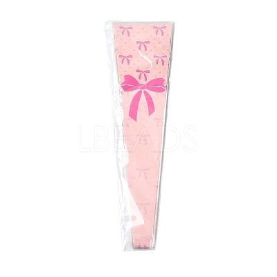 Bowknot Print Transparent PE Cone Flower Sleeves ABAG-FZC0002-001F-1
