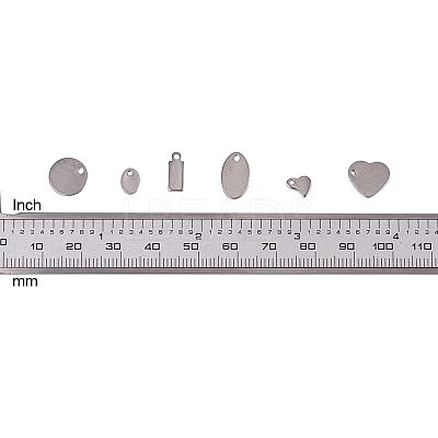 304 Stainless Steel Stamping Blank Tag Pendants Sets STAS-PH0007-01-1