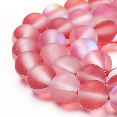 Synthetic Moonstone Beads Strands G-R375-8mm-A18-1