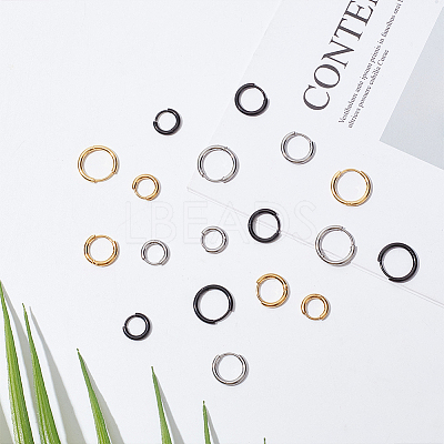 18PCS 3 Size 3 Colors Brass Huggie Hoop Earrings for Women EJEW-AN0003-25-1
