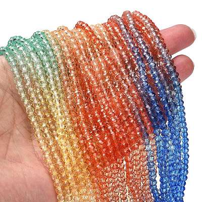 Transparent Painted Glass Beads Strands X1-DGLA-A034-T3mm-A02-1