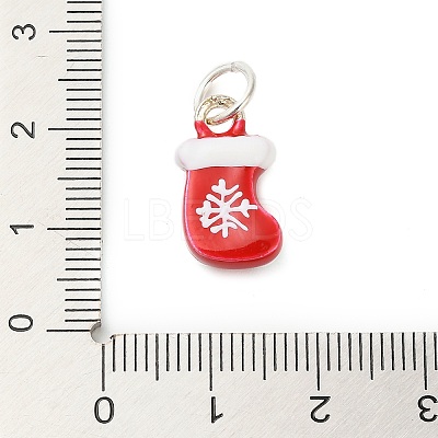 Christmas Themes Alloy Enamel Pendants FIND-I063-01G-1