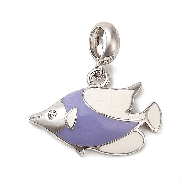 Rhodium Plated 925 Sterling Silver Enamel European Dangle Charms LS-STER-P062-01A-05-1