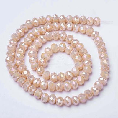 Electroplate Glass Beads Strands EGLA-A034-P4mm-B02-1