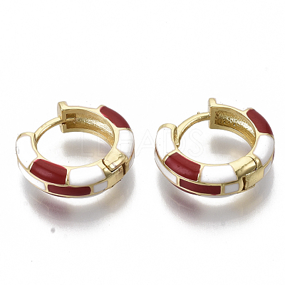 Brass Huggie Hoop Earrings EJEW-S209-06D-1