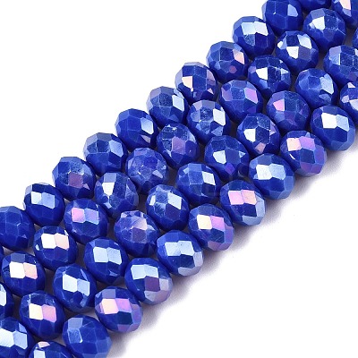 Electroplate Glass Beads Strands EGLA-A044-P8mm-B32-1