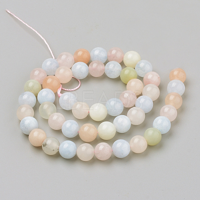 Natural Morganite Beads Strands X-G-Q961-08-6mm-1
