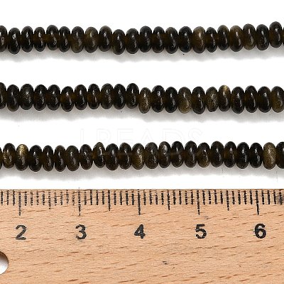 Natural Golden Sheen Obsidian Beads Strands G-L635-A11-4x2mm-01-1