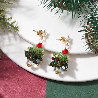 Glass Dangle Earrings EJEW-JE05961-1