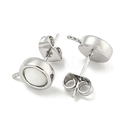 Brass with Sea Shell Stud Earring KK-Q820-05P-1