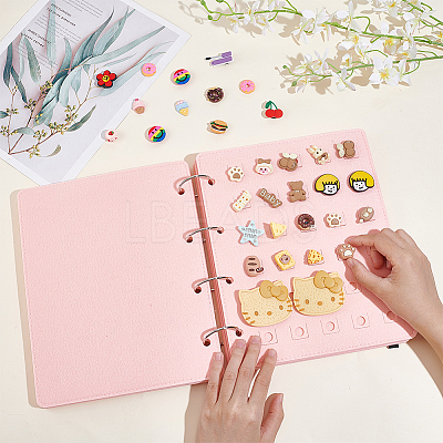 8 Pages Felt Shoe Charms Collection Binder Book AJEW-WH0038-94P-01-1