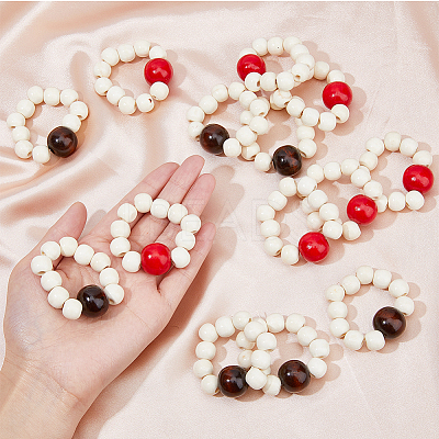 Wooden Beaded Napkin Rings AJEW-FH00004-1