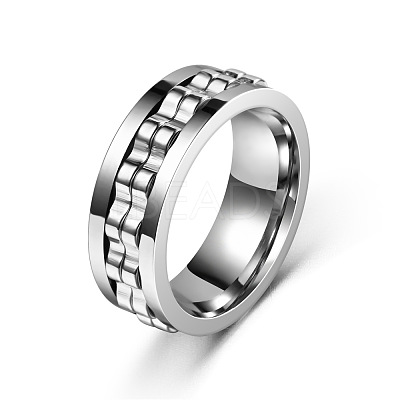 304 Stainless Steel Gear Rotatable Finger Rings FS-WGAD37A-05-1