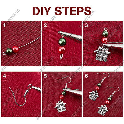 DIY Christmas Drop Earring Making Kits DIY-SC0019-35-1