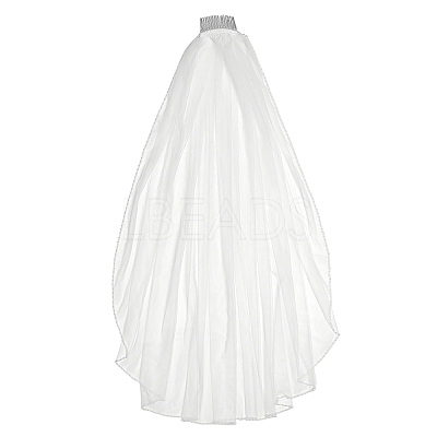 Gauze & Plastic Pearl & Resin Hair Combs OHAR-WH0029-17-1