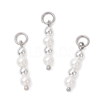 Shell Pearl with Synthetic Non-magnetic Hematite Pendants PALLOY-JF04716-1