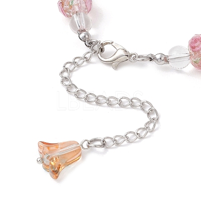 2Pcs 2 Colors Lampwork Beaded Bracelets for Women BJEW-JB12135-1
