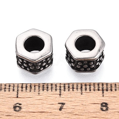 304 Stainless Steel European Style Large Hole Beads STAS-T072-97AS-1