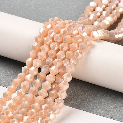 Opaque Solid Color Electroplate Glass Beads Strands X1-GLAA-F029-P4mm-A06-1