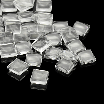 Transparent Glass Square Cabochons GGLA-A001-18mm-1