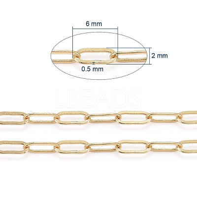 3.28 Feet Soldered Brass Paperclip Chains X-CHC-G005-06G-1